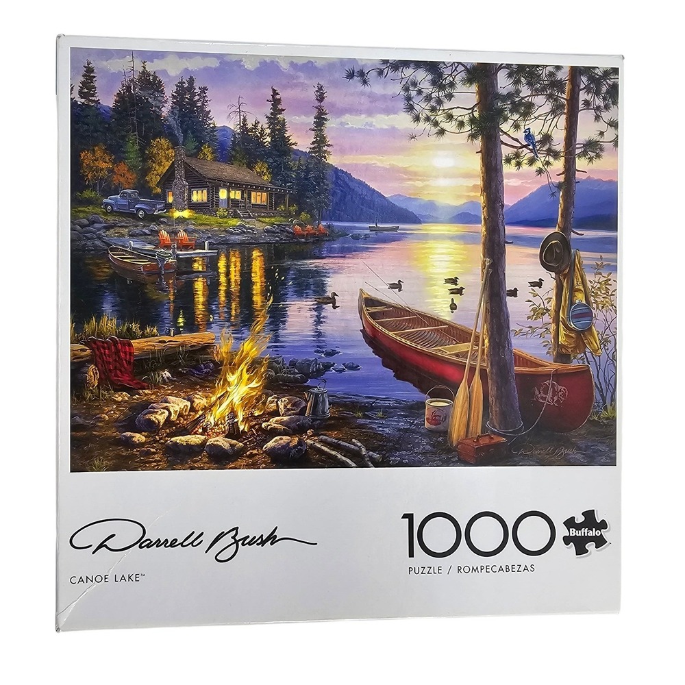 Buffalo Games Darrell Bush Canoe Lake 1000‎ Piece Jigsaw Puzzle 91210 Cabin